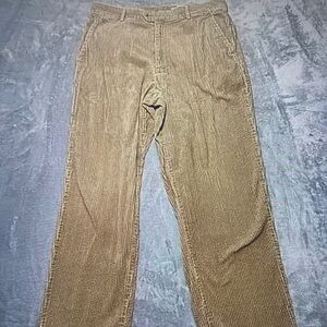 Eddie Bauer Pants Men’s 36 Tan Corduroy Pants Straight Leg Casual Button Fly Zip